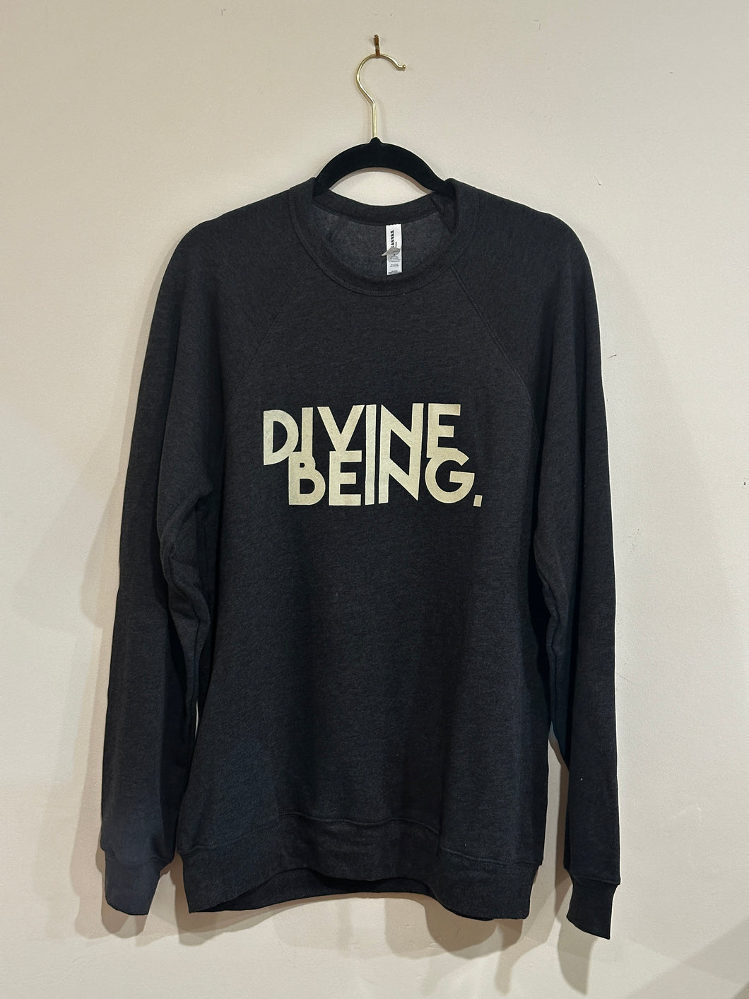 Charcoal with Cream Divine Being Crewneck