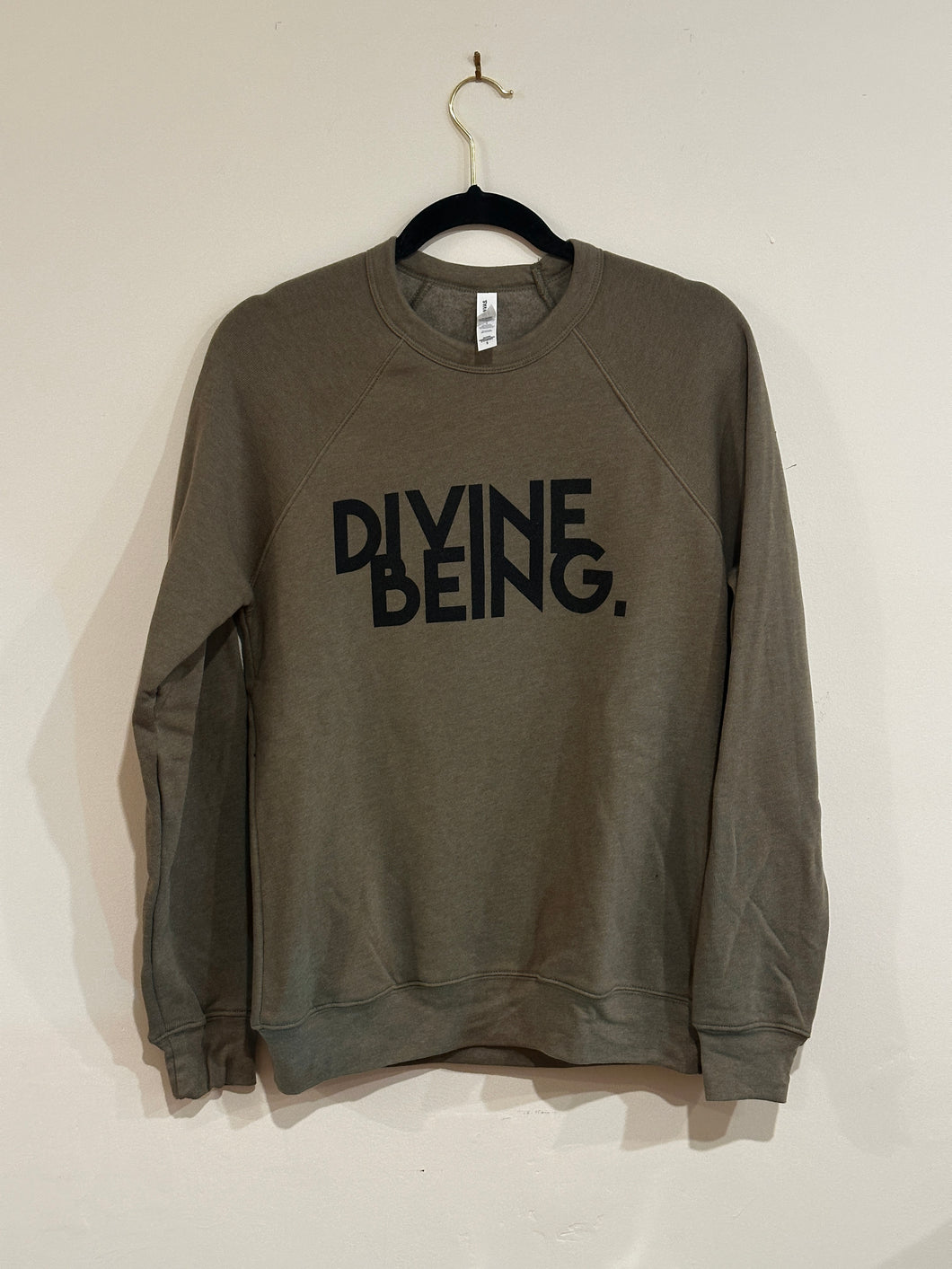 Olive with Charcoal Divine Being Crewneck