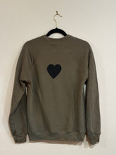 Load image into Gallery viewer, Olive with Charcoal Divine Being Crewneck
